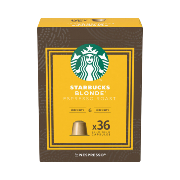 Starbucks Blonde Espresso Roast 6 XXL, Nespresso-kompatibel, 36 Aluminium-Kaffeekapseln, 206 Gramm, 36 Kapseln